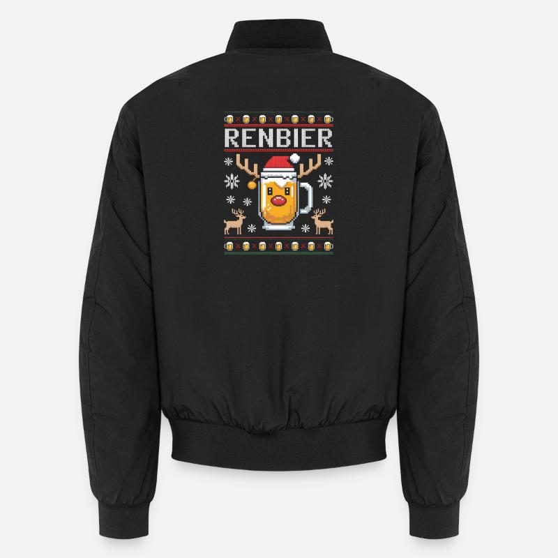 Chope à bière de Noël Renbier - Bomber unisexe - noir