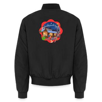 Koblenz Christmas Market - Unisex Bomber Jacket - black - Back - AI Model Male 185 light (185cm)