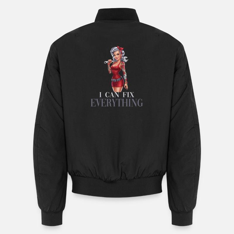 I Can Fix Everything Power Woman Illustration Unisex Bomber Jacket