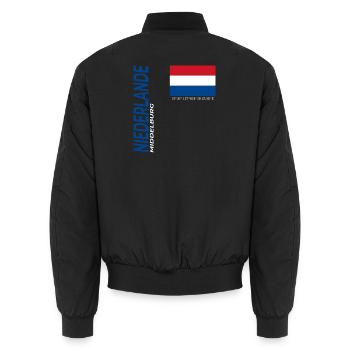 Middelburg - Unisex Bomber Jacket - black - Back - AI Model Male 185 light (185cm)