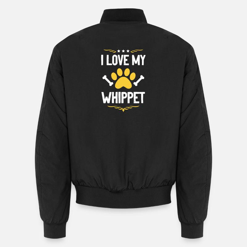 Whippet Liebe Pfotenkunst - Unisex Bomberjacke - Schwarz