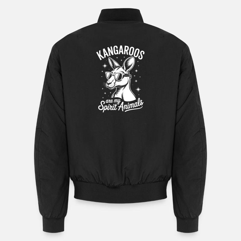 Kangaroo Spruch Kangaroos Lustige Kangaroo Geschen - Unisex Bomberjacke - Schwarz