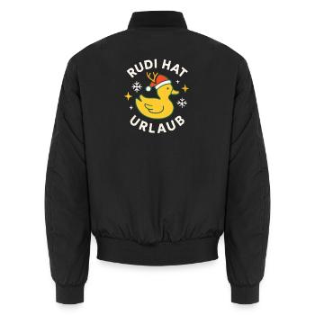 Weihnachten Spruch Humor Ente Lustig Rentier - Unisex Bomberjacke - Schwarz - Hinten - AI Model Male 185 light (185cm)