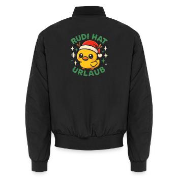 Weihnachten Spruch Humor Ente Lustig Rentier - Unisex Bomberjacke - Schwarz - Hinten - AI Model Male 185 light (185cm)