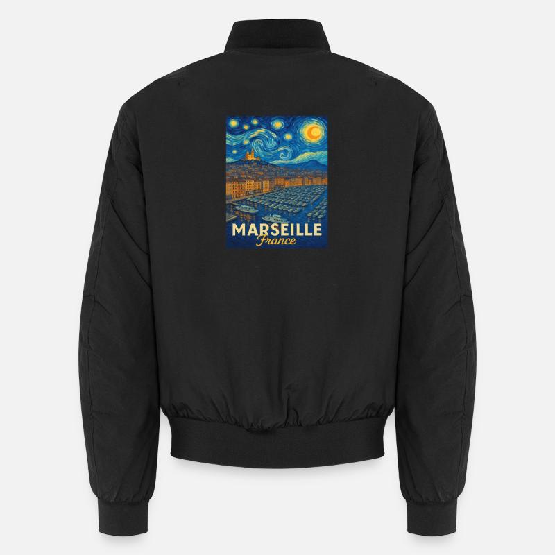 Marseille Frankreich - Unisex Bomberjacke - Schwarz
