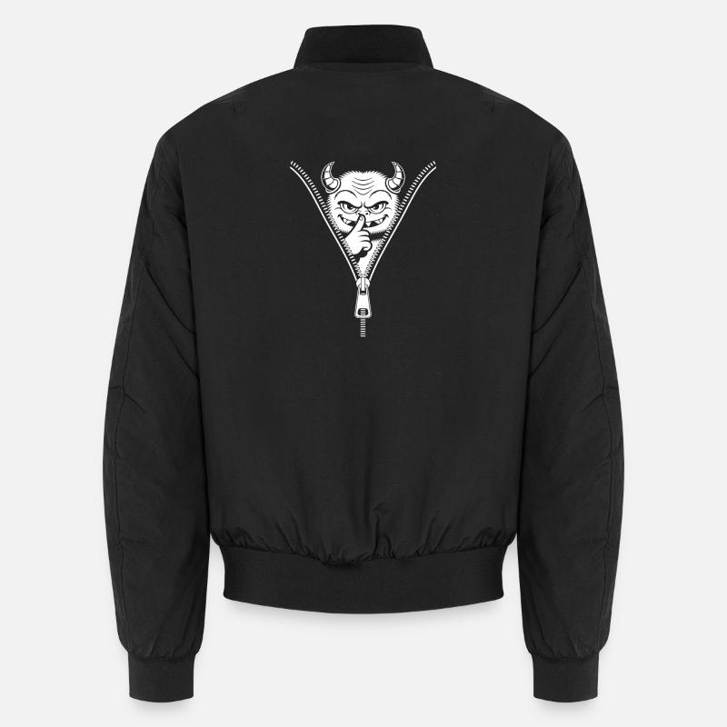 Naughty devil hidden behind zipper Unisex Bomber Jacket