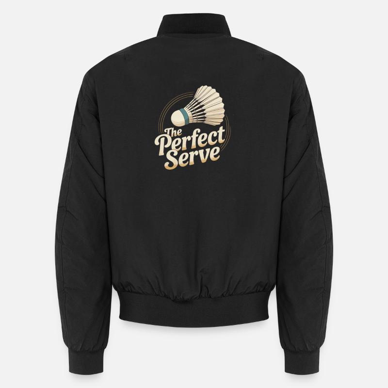 Retro Badminton - Unisex Bomber Jacket - black
