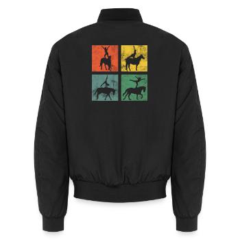 Vaulting Equestrian Riding Horse Gymnastics - Unisex Bomber Jacket - black - Back - AI Model Male 185 light (185cm)
