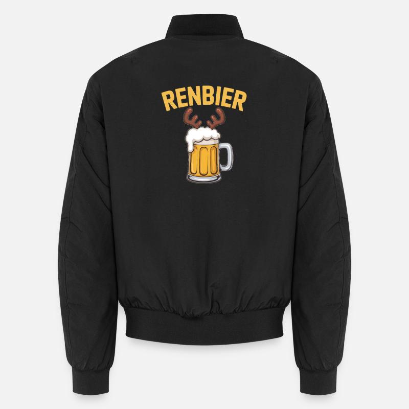 Renbier Bier mit Geweih Unisex Bomberjacke