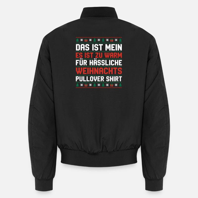 Zu Warm Für Hässliche Weihnachtspullis - Unisex Bomberjacke - Schwarz