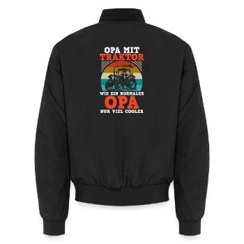Landwirt Bauernhof Farmer Bauer Opa Großvater Trak - Unisex Bomberjacke - Schwarz - Hinten - AI Model Male 185 light (185cm)