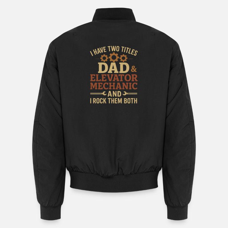 Funny Elevator Inspector Dad And Elevator Mechanic Unisex Bomberjacke
