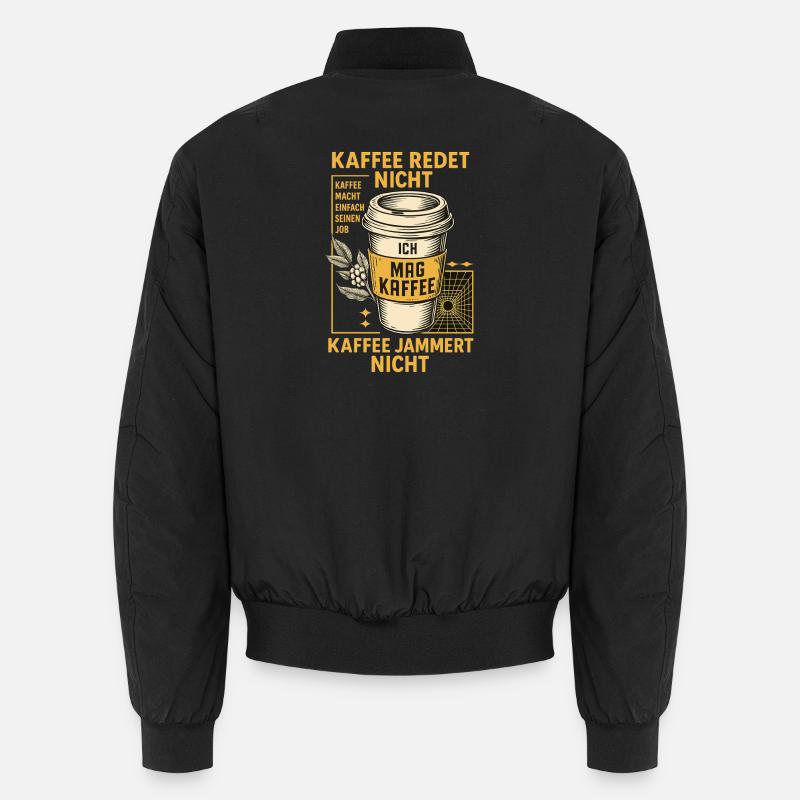 Kaffee Redet Nicht Retro Design - Unisex Bomberjacke - Schwarz