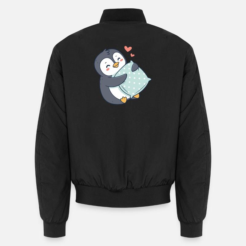 Pingouin câlin et oreiller à pois Bomber unisexe