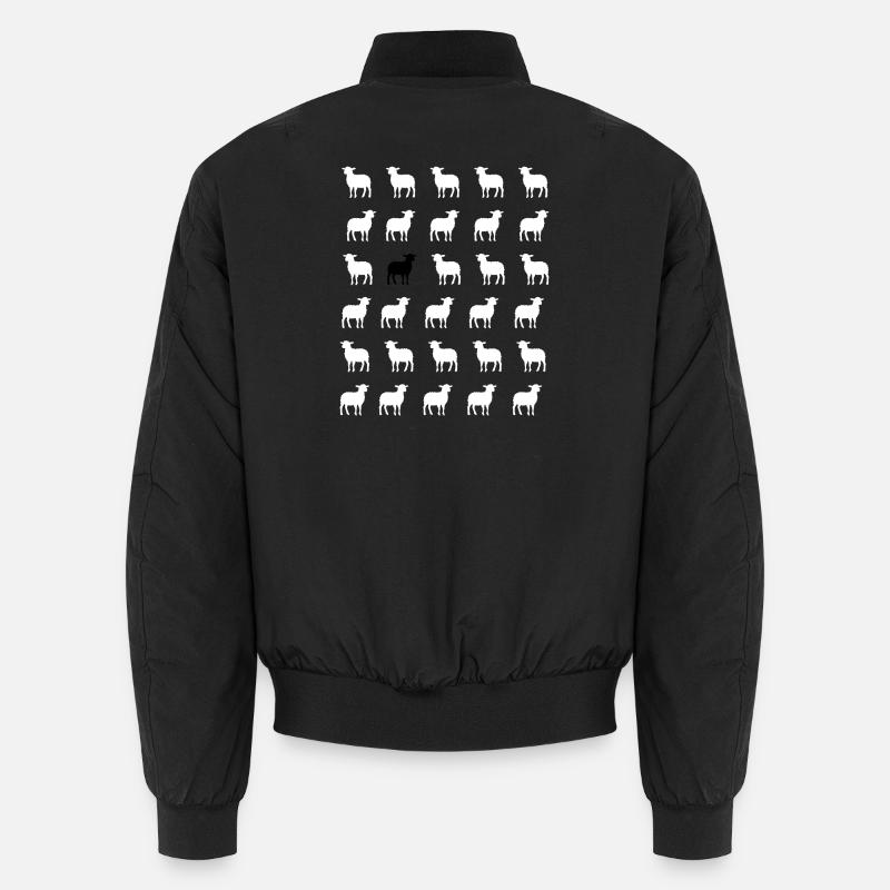 White and black sheep Unisex Bomber Jacket