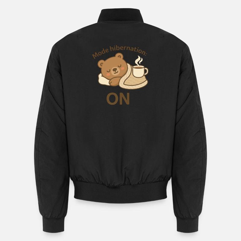 Winterschlafmodus: AN – Gemütlicher Winterbär - Unisex Bomberjacke - Schwarz
