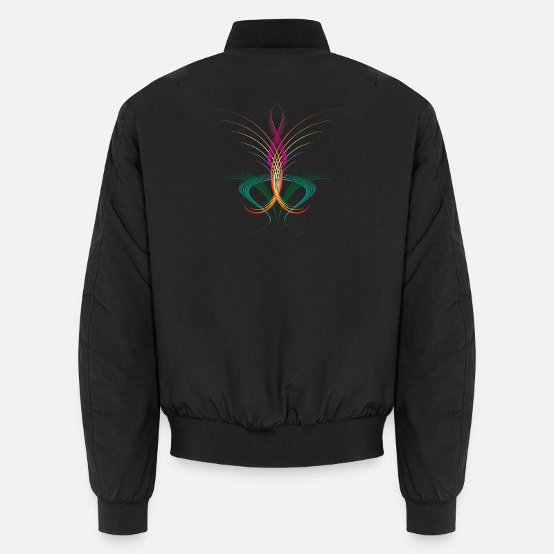 Fließendes Linienornament – abstrakte Farbenergie Unisex Bomberjacke