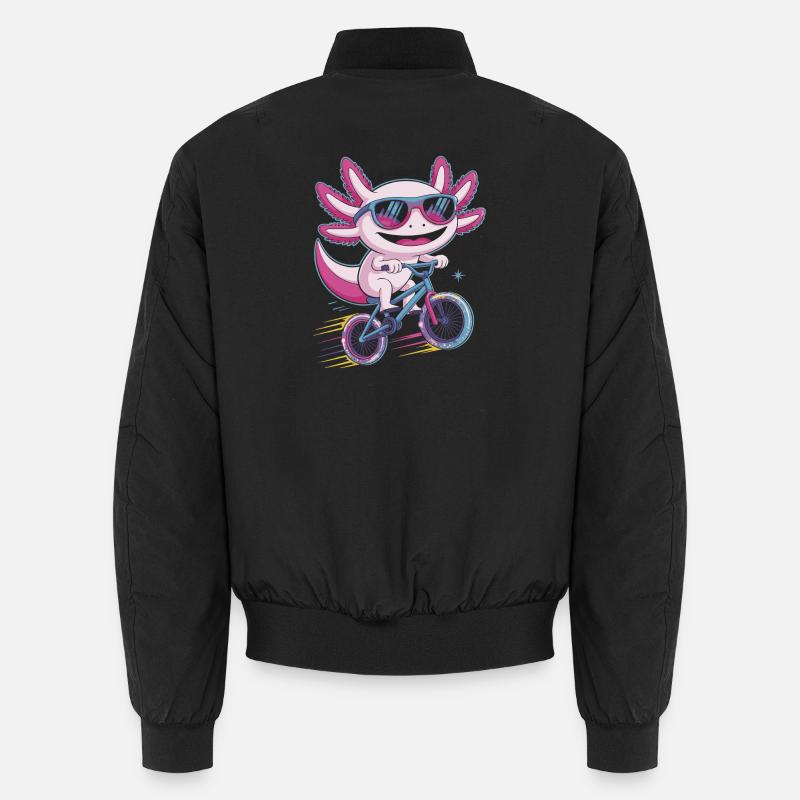 Kleiner Drachen Rennradheld Axolotl Unisex Bomberjacke