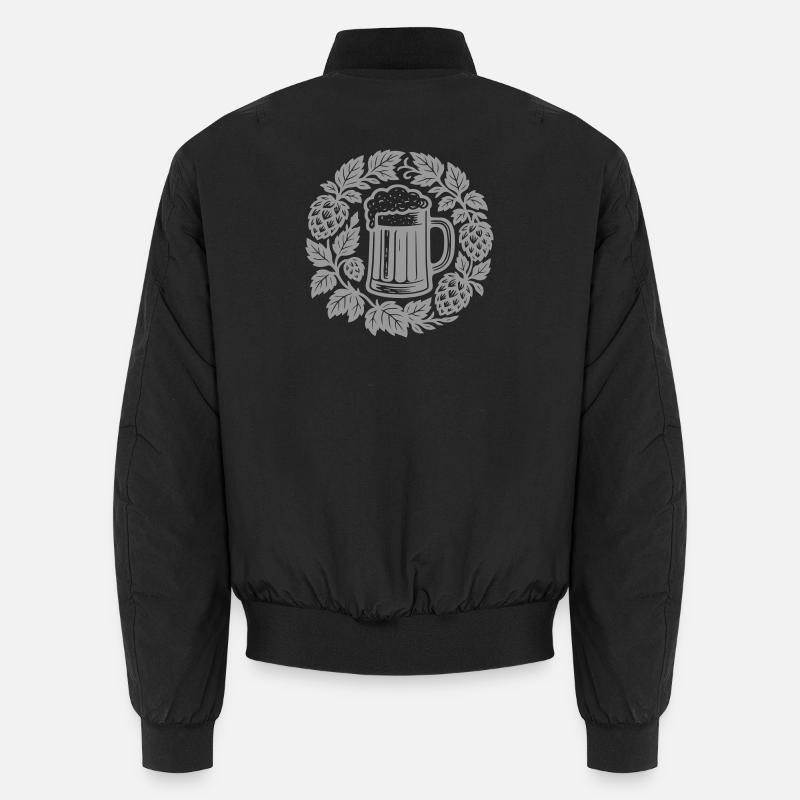 Bier kranz - Unisex Bomberjacke - Schwarz