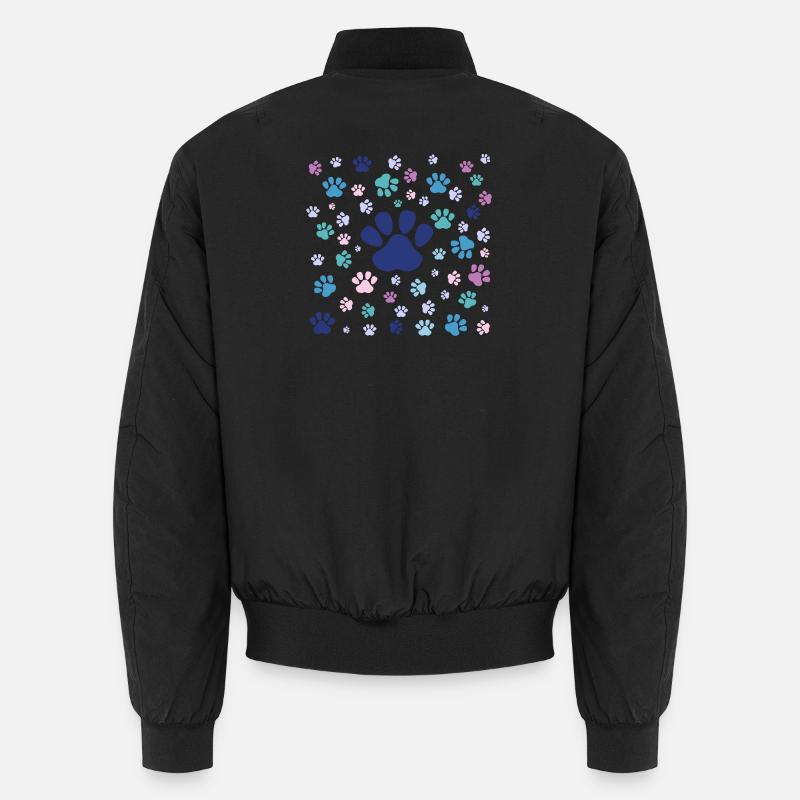 Bunte Welpenpfoten - Unisex Bomberjacke - Schwarz