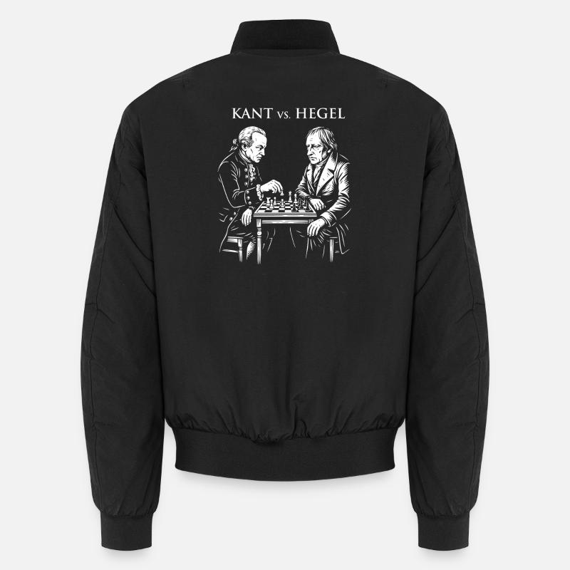 Kant vs Hegel Chess Duel - Unisex Bomber Jacket - black