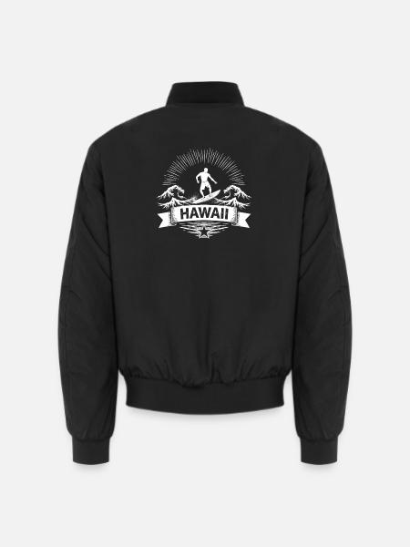 Hawaii Surfer Surfer on Pacific Wave - Unisex Bomber Jacket - black