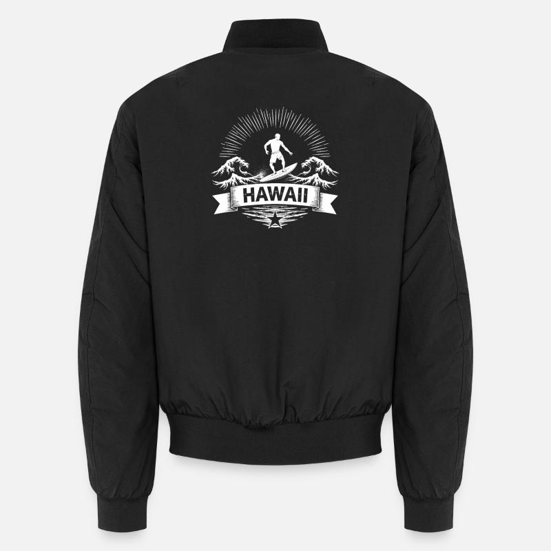 Hawaii Surfer Surfer sur Pacific Wave Bomber unisexe