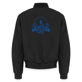 Hawaii Surfer Surfer sur Pacific Wave - Bomber unisexe - noir - Dos - AI Model Male 185 light (185cm)