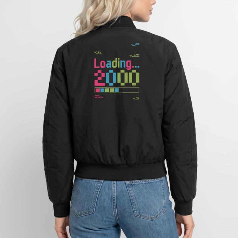 Loading 2000 pixel loading screen Unisex Bomber Jacket