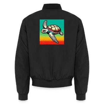 tortue - Bomber unisexe - noir - Dos - AI Model Male 185 light (185cm)