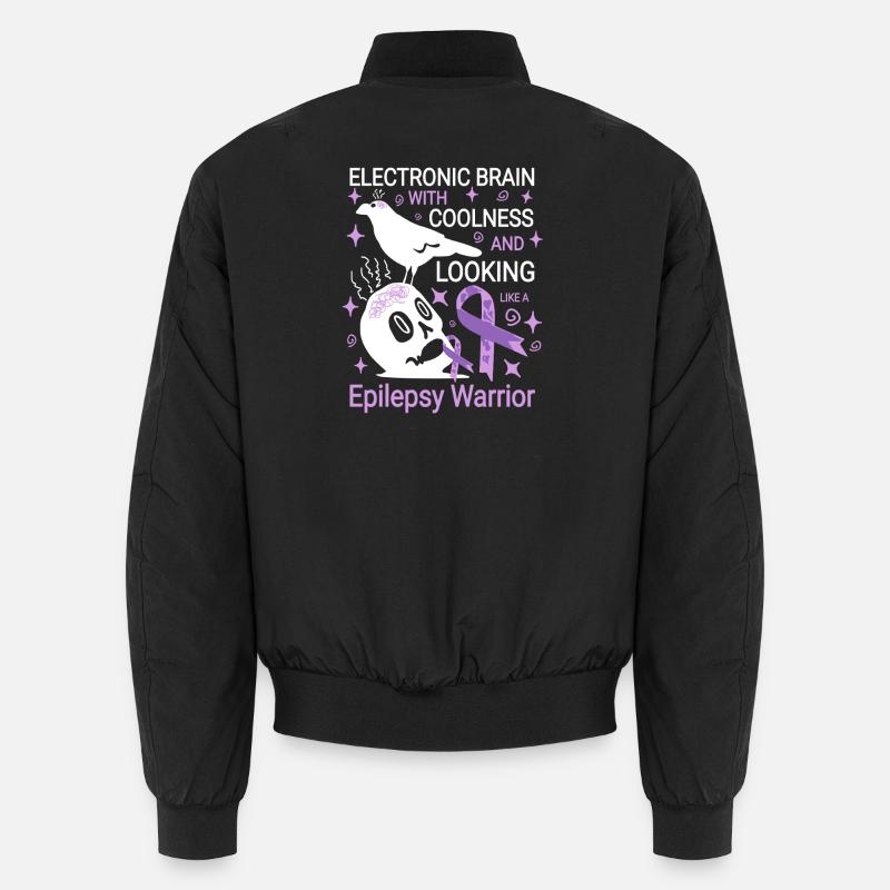 Electronic brain funny epilepsy saying - Unisex Bomber Jacket - black