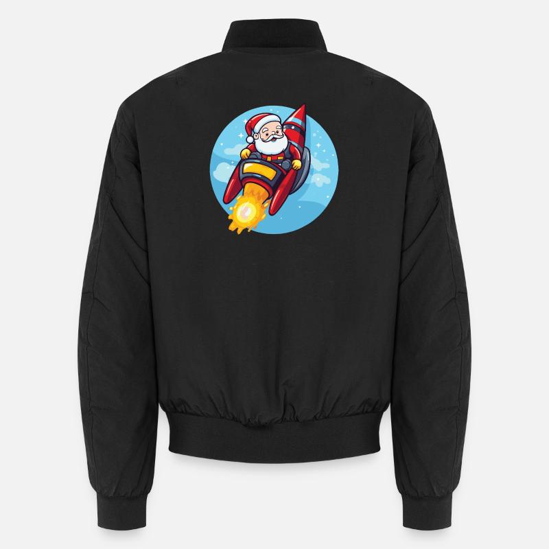 Weihnachtsmann Rakete Comic Weihnachten Unisex Bomberjacke