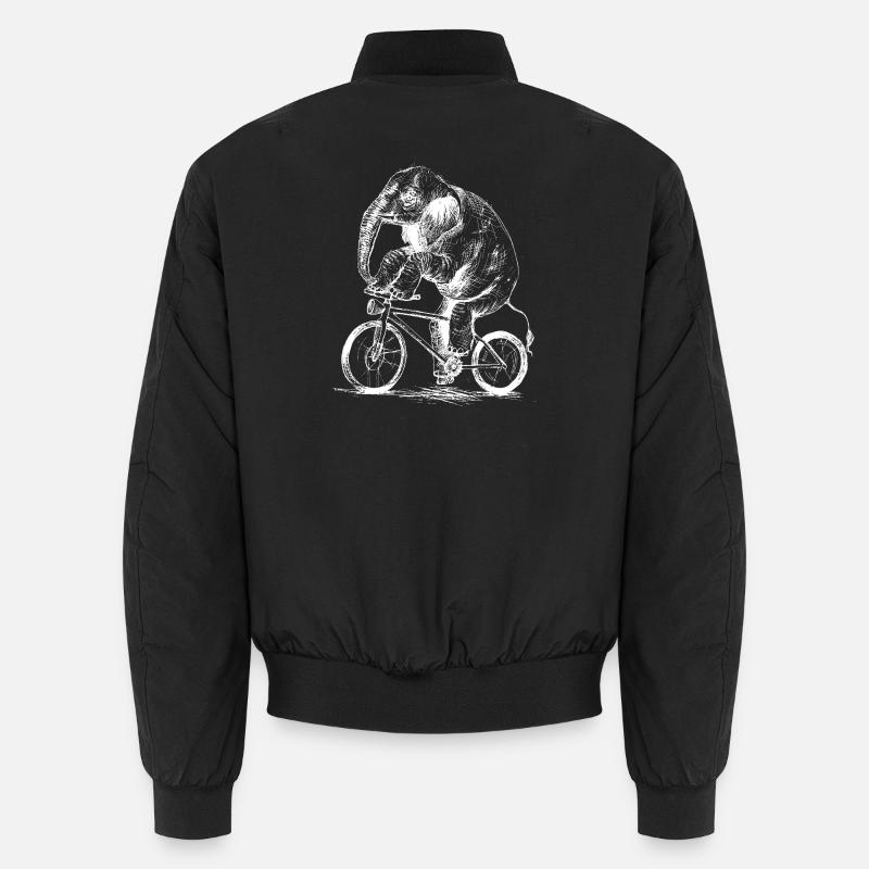 Éléphant à vélo - Bomber unisexe - noir