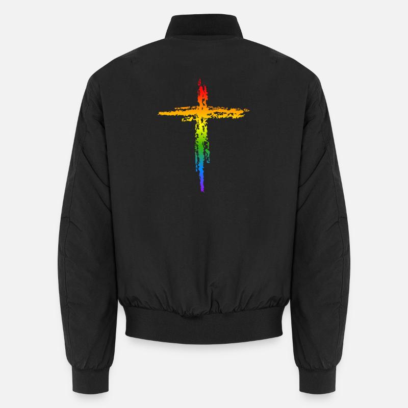 Rainbow Cross Unisex Bomber Jacket
