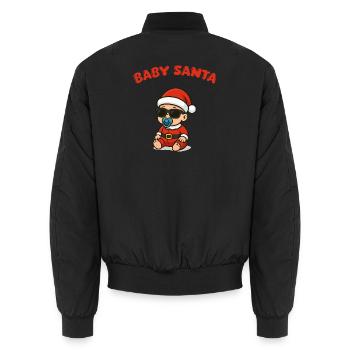 Baby Santa Weihnachten - Unisex Bomberjacke - Schwarz - Hinten - AI Model Male 185 light (185cm)