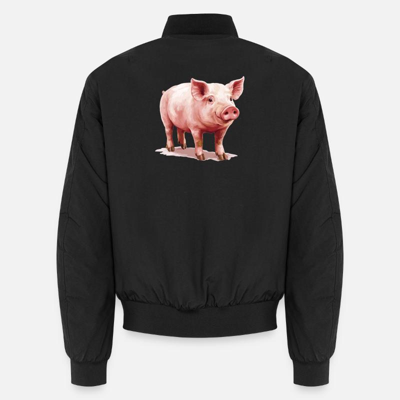 Schweine Schwein - Unisex Bomberjacke - Schwarz