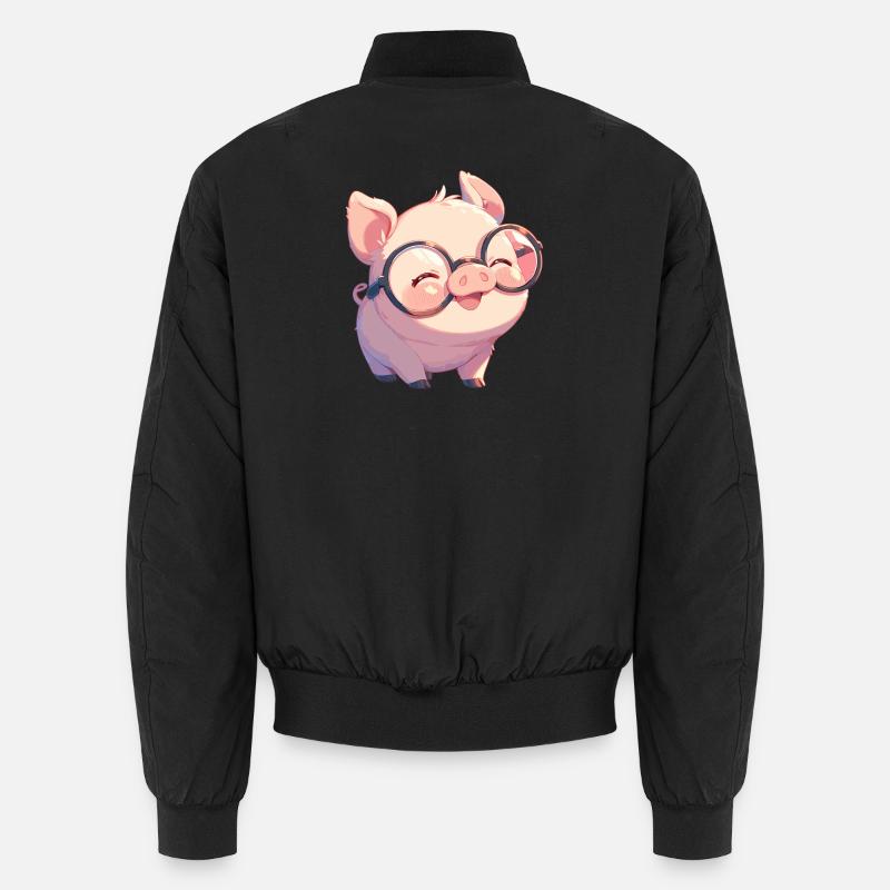 Schweine Schwein - Unisex Bomberjacke - Schwarz