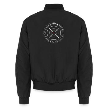 Never AFK Zielmarke Logo - Unisex Bomberjacke - Schwarz - Hinten - AI Model Male 185 light (185cm)