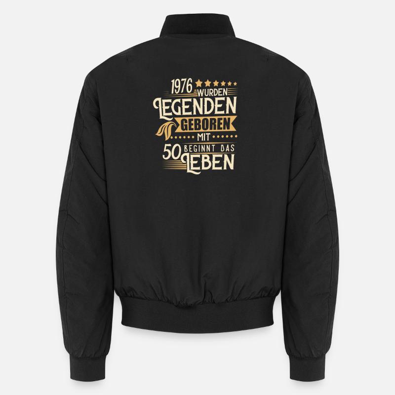50 Geburtstag Legenden 1976 Retro Leben beginnt Unisex Bomberjacke