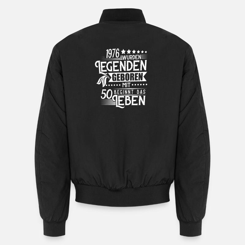 50 Geburtstag Legenden 1976 Retro Leben beginnt Unisex Bomberjacke