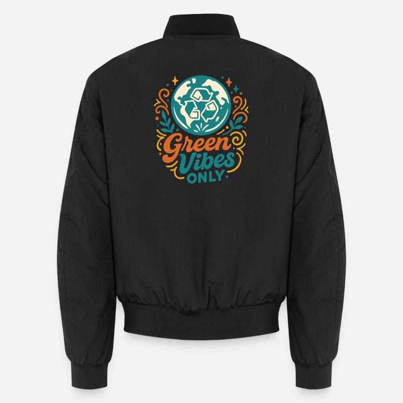 Pure green vibes - Unisex Bomber Jacket - black