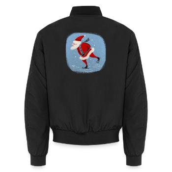 Weihnachtsmann auf Kufen - Unisex Bomberjacke - Schwarz - Hinten - AI Model Male 185 light (185cm)