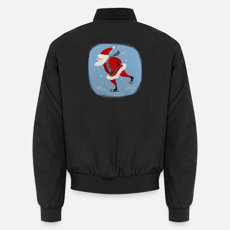 Weihnachtsmann auf Kufen Unisex Bomberjacke