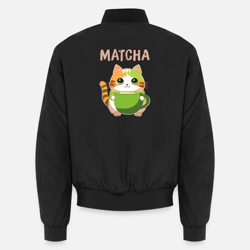 Matcha Katze - Unisex Bomberjacke - Schwarz