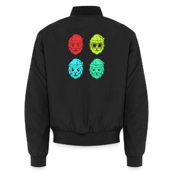 Weihnachtsmann Weihnachtsbaum Weihnachten - Unisex Bomberjacke - Schwarz - Hinten - AI Model Male 185 light (185cm)