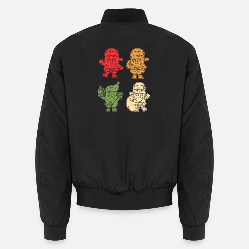 Santa Claus Christmas Tree Christmas - Unisex Bomber Jacket - black