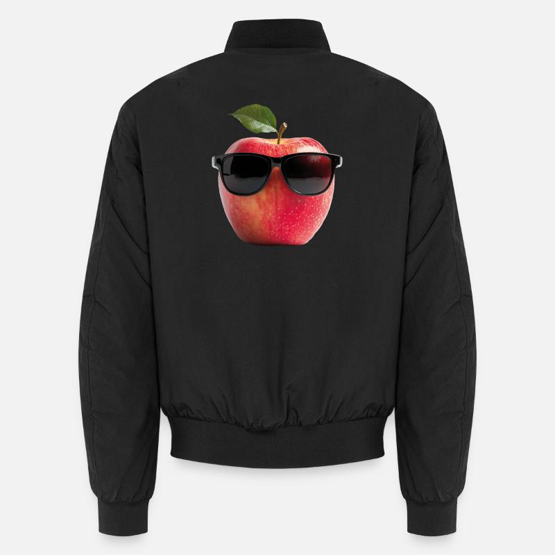 Apple with sunglasses - Unisex Bomber Jacket - black