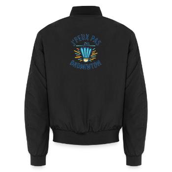Ich kann nicht Badminton haben - Unisex Bomberjacke - Schwarz - Hinten - AI Model Male 185 light (185cm)