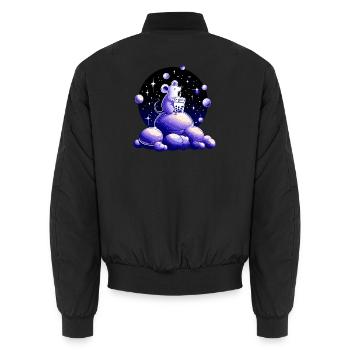 Souris de rêves de lune avec bubble tea - Bomber unisexe - noir - Dos - AI Model Male 185 light (185cm)