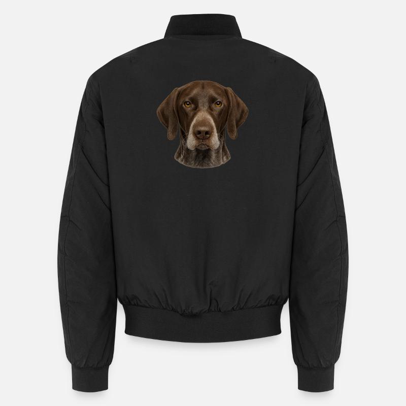 Brown dog face close-up Unisex Bomber Jacket